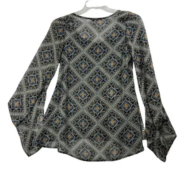 VTG Altar'd State Top S Paisley Print Sheer Bell Sleeve Cottagecore Medieval - Picture 1 of 12